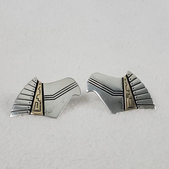 Carolyn Pollack Relios 14k Gold & Sterling Silver Earrings - Picture 1 of 4